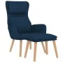 Entspannungssessel mit blauem Samthocker von vidaXL, Sessel - Ref: Foro24-3097830, Preis: 143,34 €, Rabatt: %
