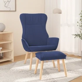 Relaxsessel mit blauem Stoffhocker von vidaXL, Sessel - Ref: Foro24-3097886, Preis: 130,96 €, Rabatt: %