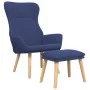 Sillón de relax con taburete tela azul de vidaXL, Sillones - Ref: Foro24-3097886, Precio: 128,95 €, Descuento: %
