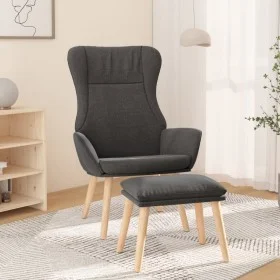 Relaxation armchair with dark gray fabric stool by vidaXL, Armchairs - Ref: Foro24-3097883, Price: 143,77 €, Discount: %