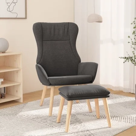 Relaxation armchair with dark gray fabric stool by vidaXL, Armchairs - Ref: Foro24-3097883, Price: 143,77 €, Discount: %