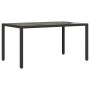 Set de mesa y sillas de jardín 7 pzas y cojines ratán PE negro