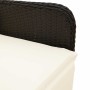 Set de mesa y sillas de jardín 7 pzas y cojines ratán PE negro