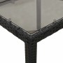 Set de mesa y sillas de jardín 7 pzas y cojines ratán PE negro