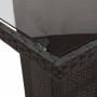 Set de mesa y sillas de jardín 7 pzas y cojines ratán PE negro