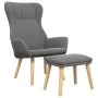 Relaxation armchair with light gray fabric stool by vidaXL, Armchairs - Ref: Foro24-3097882, Price: 128,93 €, Discount: %