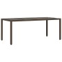 Set de mesa y sillas jardín 7 pzas con cojines ratán PE marrón