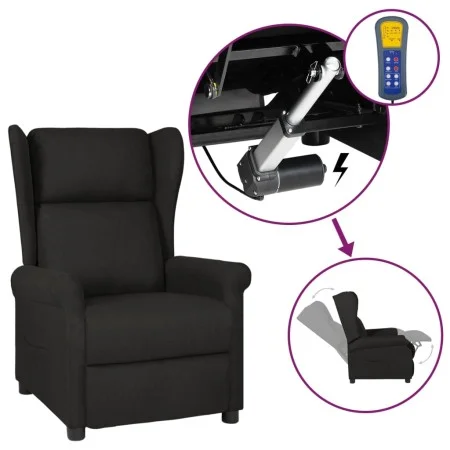 Black Fabric Electric Recliner Wing Chair by vidaXL, Armchairs - Ref: Foro24-3098321, Price: 279,00 €, Discount: %