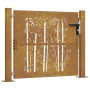 Puerta de jardín acero corten diseño bambú 105x80 cm