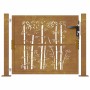 Puerta de jardín acero corten diseño bambú 105x80 cm