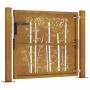 Puerta de jardín acero corten diseño bambú 105x80 cm