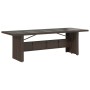 Set de mesa y sillas jardín 9 piezas y cojines ratán PE marrón