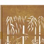 Puerta de jardín acero corten diseño bambú 105x80 cm