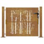 Puerta de jardín acero corten diseño bambú 105x105 cm