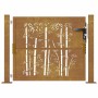 Puerta de jardín acero corten diseño bambú 105x105 cm