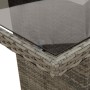 Set de mesa y sillas de jardín 11 pzas y cojines ratán PE gris