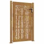 Puerta de jardín acero corten diseño bambú 105x130 cm