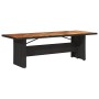 Set de mesa y sillas de jardín y cojines 11 pzas ratán PE negro