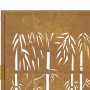 Puerta de jardín acero corten diseño bambú 105x130 cm