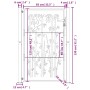 Puerta de jardín acero corten diseño bambú 105x130 cm