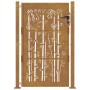 Puerta de jardín acero corten diseño bambú 105x155 cm