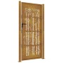 Puerta de jardín acero corten diseño bambú 105x205 cm