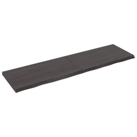 Dark brown treated oak wood wall shelf 220x60x(2-6)cm by vidaXL, Shelves and shelves - Ref: Foro24-363859, Price: 109,37 €, D...