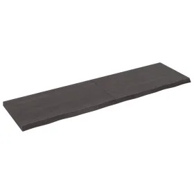 Dark brown treated oak wood wall shelf 220x60x(2-6)cm by vidaXL, Shelves and shelves - Ref: Foro24-363859, Price: 109,37 €, D...