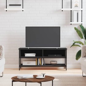 Mueble de TV madera contrachapada negro 100x35x45 cm