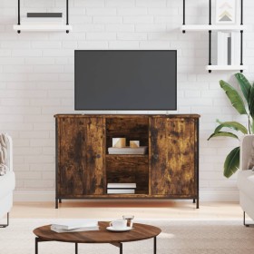 Mueble de TV madera de ingeniería roble ahumado 100x35x65 cm