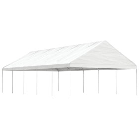 Cenador con techo polietileno blanco 11,15x5,88x3,75 m