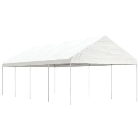 Gazebo with white polyethylene roof 8.92x4.08x3.22 m by vidaXL, Tents and gazebos - Ref: Foro24-3155512, Price: 343,40 €, Dis...
