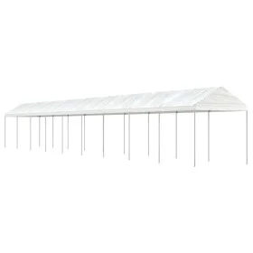 Gazebo with white polyethylene roof 20.07x2.28x2.69 m by vidaXL, Tents and gazebos - Ref: Foro24-3155509, Price: 606,97 €, Di...