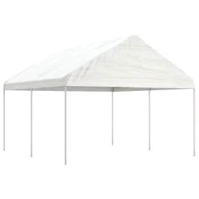 Gazebo with white polyethylene roof 4.46x4.08x3.22 m by vidaXL, Tents and gazebos - Ref: Foro24-3155510, Price: 200,01 €, Dis...