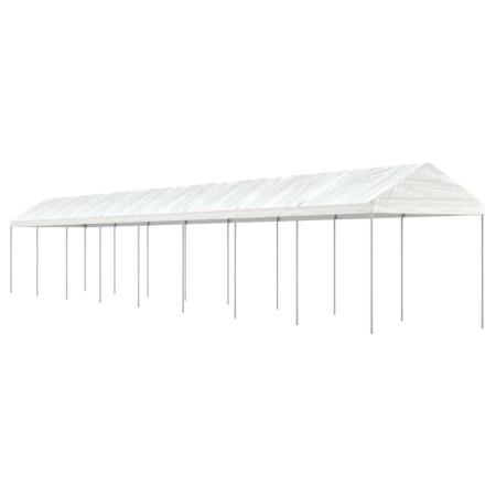 Gazebo with white polyethylene roof 17.84x2.28x2.69 m by vidaXL, Tents and gazebos - Ref: Foro24-3155508, Price: 514,71 €, Di...