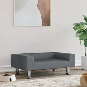 Dunkelgraues Hundebett aus Samt, 70 x 45 x 26,5 cm von vidaXL, Betten für Hunde - Ref: Foro24-171920, Preis: 63,77 €, Rabatt: %
