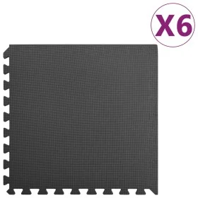 Alfombrillas de goma EVA negras 6 uds 2,16 ㎡ de vidaXL, Esteras para equipos de gimnasia - Ref: Foro24-92461, Precio: 43,72 €...