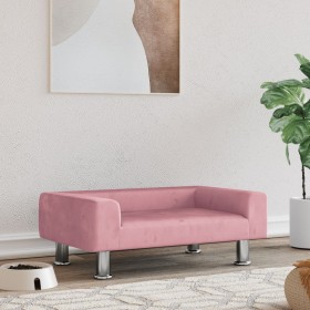 Hundebett aus rosa Samt 70x45x26,5 cm von vidaXL, Betten für Hunde - Ref: Foro24-171921, Preis: 64,88 €, Rabatt: %