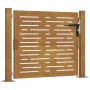 Puerta de jardín acero corten diseño cuadrado 105x80 cm