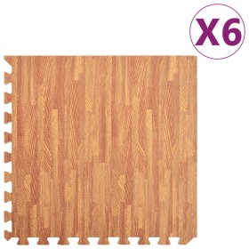 Alfombrillas de goma EVA vetas de madera 54 uds 2,16 ㎡