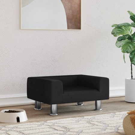 Hundebett aus schwarzem Samt, 50 x 40 x 26,5 cm von vidaXL, Betten für Hunde - Ref: Foro24-171929, Preis: 54,07 €, Rabatt: %
