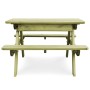Mesa de pícnic y bancos niños madera pino impregnada 90x90x58cm de vidaXL, Mesas de jardín - Ref: Foro24-45148, Precio: 141,5...