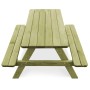 Mesa de pícnic y bancos niños madera pino impregnada 90x90x58cm de vidaXL, Mesas de jardín - Ref: Foro24-45148, Precio: 141,5...