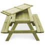 Mesa de pícnic y bancos niños madera pino impregnada 90x90x58cm de vidaXL, Mesas de jardín - Ref: Foro24-45148, Precio: 141,5...