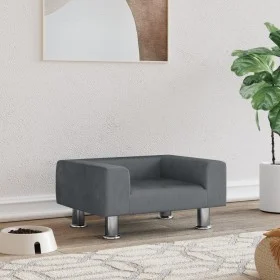 Dark gray velvet dog bed 50x40x26.5 cm by vidaXL, Beds for dogs - Ref: Foro24-171927, Price: 53,26 €, Discount: %