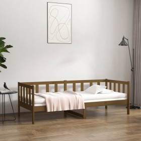 Honey brown solid pine wood sofa bed 80x200 cm by vidaXL, Beds and slatted bases - Ref: Foro24-814687, Price: 115,99 €, Disco...