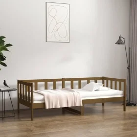 Honey brown solid pine wood sofa bed 80x200 cm by vidaXL, Beds and slatted bases - Ref: Foro24-814687, Price: 114,50 €, Disco...