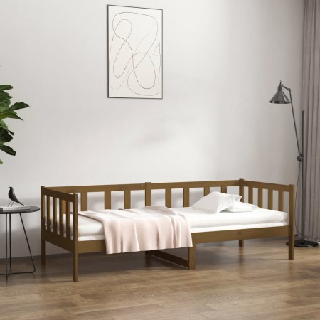 Honey brown solid pine wood sofa bed 80x200 cm by vidaXL, Beds and slatted bases - Ref: Foro24-814687, Price: 115,99 €, Disco...