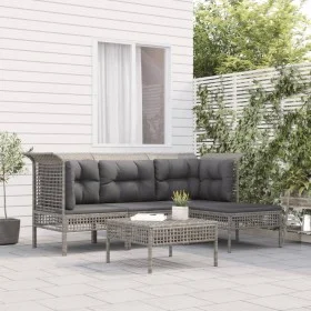5-piece garden furniture set and gray synthetic rattan cushions by vidaXL, Garden sets - Ref: Foro24-3187502, Price: 328,18 €...