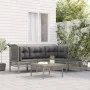 Set de muebles de jardín 5 pzas y cojines ratán sintético gris de vidaXL, Conjuntos de jardín - Ref: Foro24-3187502, Precio: ...